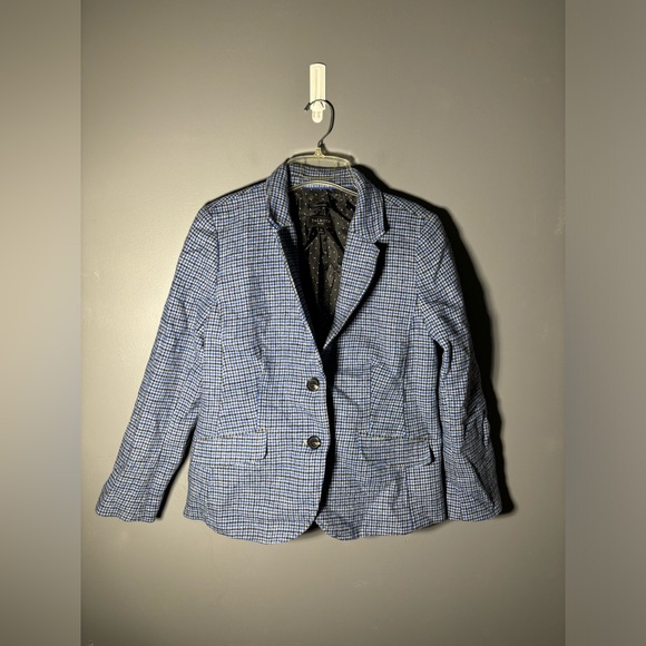 Talbots Aberdeen Houndstooth Wool Blend Blazer Size 12 Petite - Picture 3 of 6